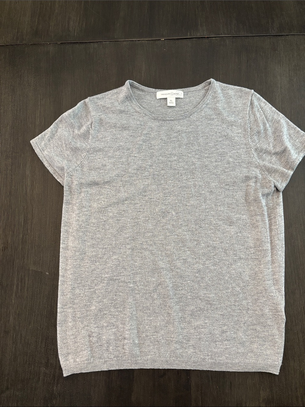 Treasure & Bond Light Heather Gray Short Sleeve Knit Tee
